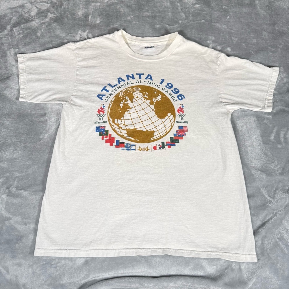 Vintage Champion Atlanta Olympics 1996 T Shirt Mens Large Crewneck 90s